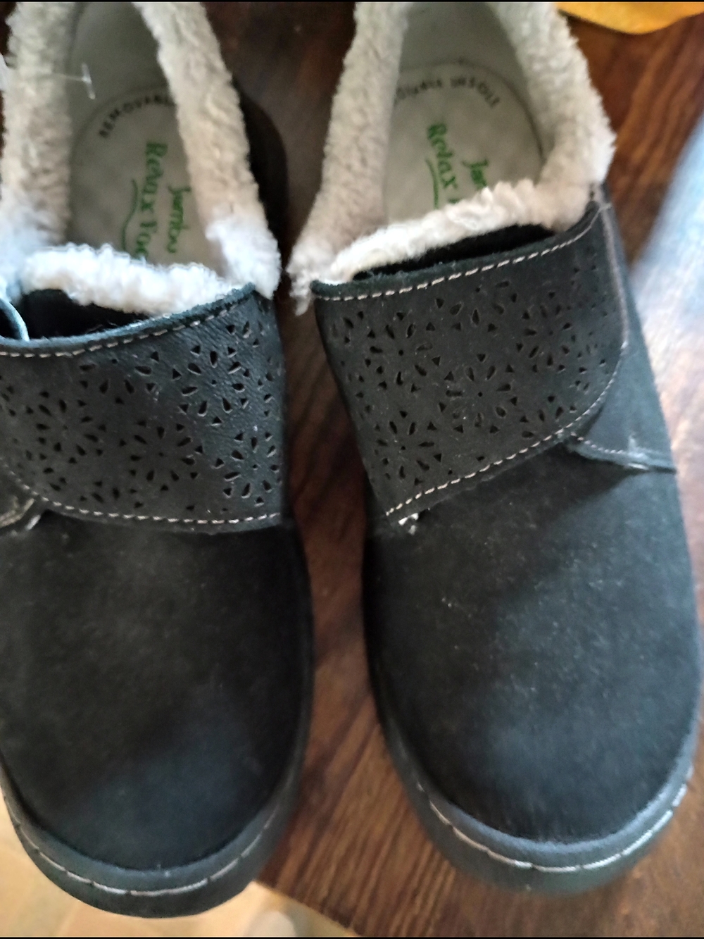 Jambu Black Faux-Shearling Slip-On Slippers